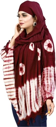 Image of Cotton Long Scarf Cum Mask Scarves Usable for Vehicle Driver | White Printed Design Fabric | Universal Size | Soft & Breathable Sun Protection | For Girl & Women