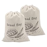 Gukasxi 2 Stück Brotbeutel Aus Leinen Für Selbstgebackenes Brot, Wiederverwendbare Tragbare Lebensmittel Gemüse Obst Aufbewahrungstasche, Waschbarer Großer Brotbeutel Mit Kordelzug