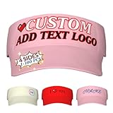 Custom Visor Hat Design Your Own 1-100 PCS for Men & Women Personalized Sun Caps with Your Text Logo Photo Customized Hat for Gifts Pink