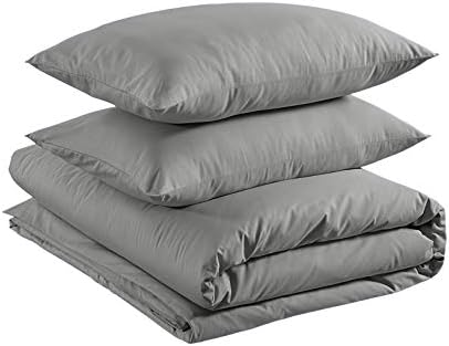 Amazon Basics - Bedding set, 100% super soft cotton, 260 x 220 cm / 50 x 80 cm, black