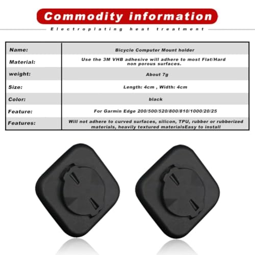 Uadme Fahrrad Halterung Adapter, GPS Aufkleber mit einem Starken Klebstoff Fahrrad Fahrradhalter Zurück Computerhalterung, Verlängerungshalterung für Ｇarmin Edge