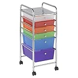 ECR4Kids 6-Drawer Mobile Organizer, Assorted Colors