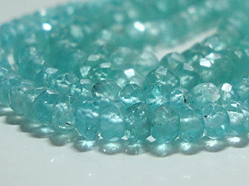 Apatite perles aqua de 4 mm facettées pour éliminer les reflets ternes - 2