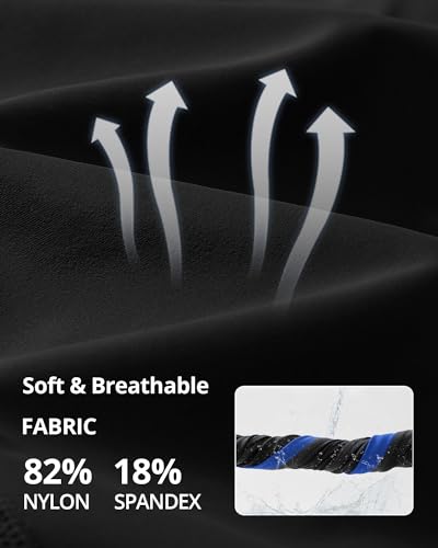 Runhit Men's Swim Pants Long Surfing Leggings UPF 50+ Sun Protection Pants Quick Dry UV Swimming Tights for Dive Water Beach Black with Royal Blue L