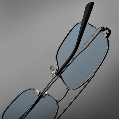Image of SAM AND MARSHALL VEIN Sunglass I 400% UV Protection I Metal Sunglass I Square Sunglass I Double Bar I Unisex