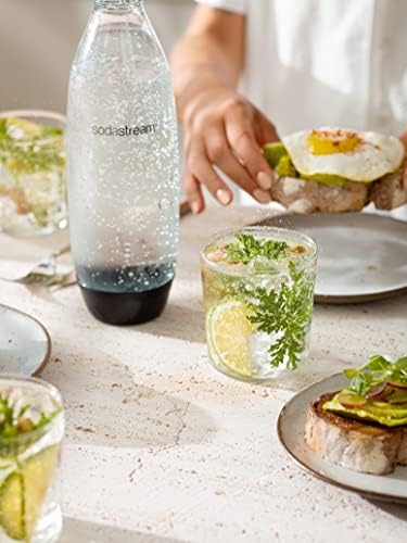 SodaStream Fuse 1L Reusable Sparkling Water Bottle, Multi-Purpose, UV Resistant, Dishwasher Safe, BPA Free, Black