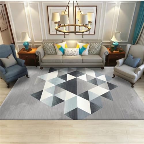 Tapis de chambre doux moderne gris 120x120cm qualité durable - 2
