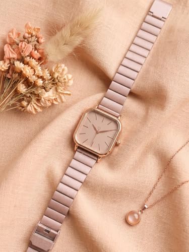 Image of Women Square Dial Analog Casual Watch Adjustable Lock Metallic Strap for Girls Analog Watch - for Women