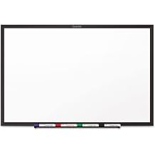 Quartet Dry Erase White Board 36"W x 24"H Non-Magnetic Whiteboard, Total Erase, Black Aluminum Frame S533B
