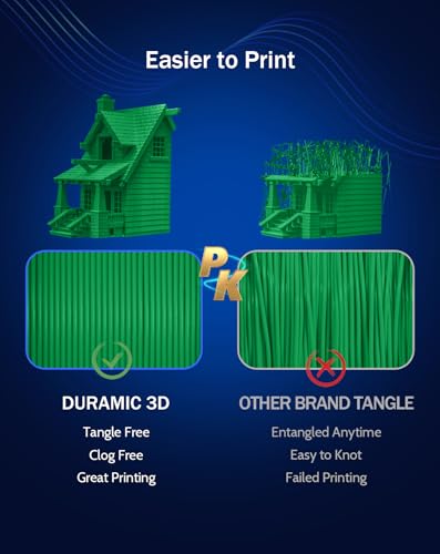 Image of DURAMIC 3D PETG Filament 1.75mm Green, 3D Printing Filament 1kg Spool(2.2lbs), Green Filament 1.75mm Dimensional Accuracy + /- 0.05 mm Non-Tangling Non-Clogging Non-Stringing (Pantone 2257U)