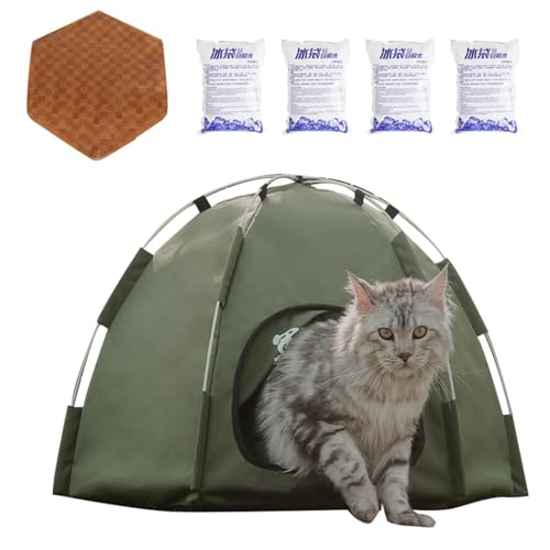 Tienda de campaña de refrigeración para mascotas, cama de tienda de campaña para perros y gatos, tienda de campaña para mascotas, ventilación portátil, fácil de limpiar, casa de aire acondicionado,