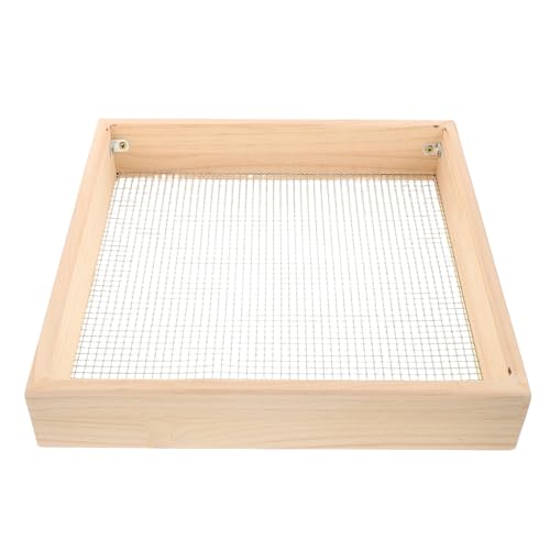 GALPADA Cedazo de Suelo para Jardinería de Madera y Metal 38x38cm Malla Reforzada 1/4x1/4 para Separar Arena y Piedras en Proyectos de Jardín