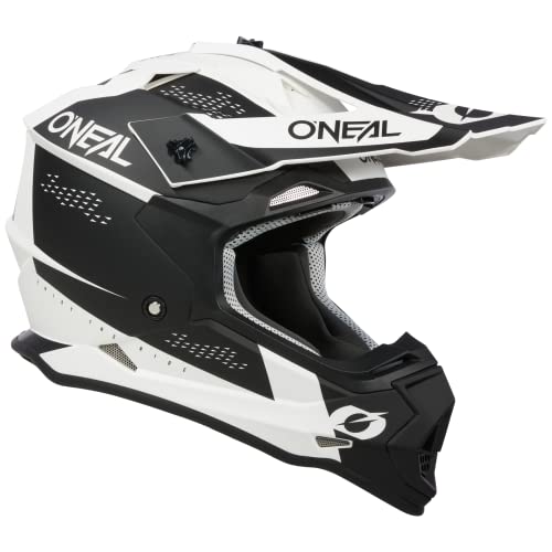 Foto von O'NEAL | Motocross-Helm | MX Enduro | ABS-Schale, Sicherheitsnorm ECE 22.06, Lüftungsöffnungen für optimale Kühlung | 2SRS Helmet SLAM V.23 | Erwachsene | Schwarz Weiß | Größe M (57/58 cm)