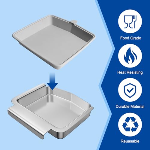 Image of 62006 Drip Pan for Napoleon TravelQ 285 Series TravelQ PRO285-BK Q285X-RD-1-A PRO285X-BK TQ285-BL-1 TQ240-BL Grill Parts Silicone Cup Liners / Stainless Steel Grease Catcher for Napoleon 2 Burner Grill