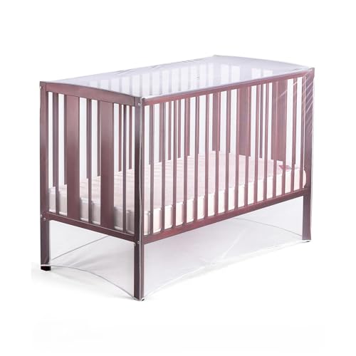 Image of Classic Mosquito Net for Baby Crib | 144cmX75cmX90cm Encrypted Toddler Crib Tent Full Cover Safety Net, Durable, Strong - Keep Baby Infant from Climbing Out, Falls and Mosquito Bites (White)