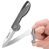 CATO-WDJ Titanium Alloy mini Pocket Knife, Small Folding Knife with Sharp Blade, Lightweight Keychain Box Cutter, Edc Tool for Outdoor Camping Hiking