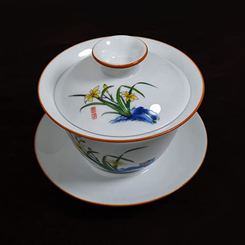 Liang Baobao Porcelain Sancai Gaiwan Tea Set