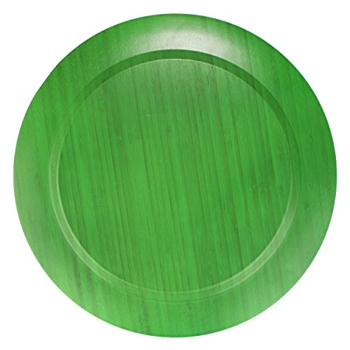 Platos redondos verdes de bambú reutilizables 13" 10 piezas miniatura 2