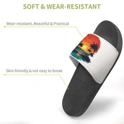 Coconut Tree Sunset Funny House Sandals Non Slip Shower Slippers Quick Drying Bathroom Shoes for Women Men3