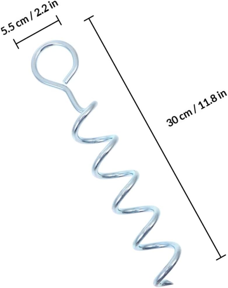 Toddmomy 3pcs Heavy Duty Spiral Iron Tent Stakes Screw Anchors Tent Pegs for Camping Lawn Accessories Outdoor Shelter Anchoring