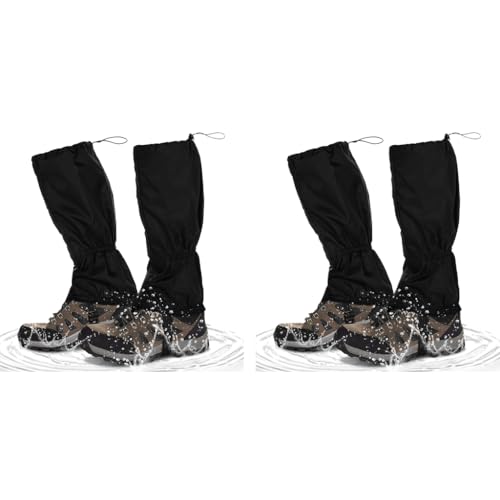 Image of GUSTAVE Gaiters for Snow Trekking Waterproof Windproof 1 Pair 2PCS | Helps Keep Legs Dry, Reduces Wind and Sand Entry, Adjustable Secure Belt, Lightweight Build, Snow Trekking Support