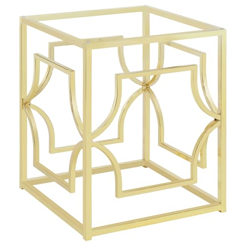Coaster Home Furnishings - Starlight - Metal Dining Table Base – Dining Table Base with Pedestal Design, Geometric Shape, and Open Square Frame – Contemporary Dining Space – Gold-192641