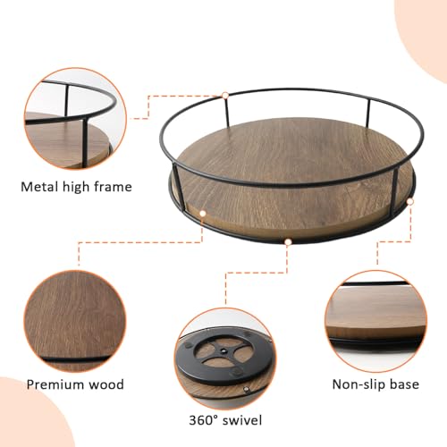 Drehteller Organizer Holz Drehbar Lazy Susan Gewürzregal Runda Drehplatter Organizer Für Schrank Kühlschrank Küchen Arbeitsplaatte Badezimmer