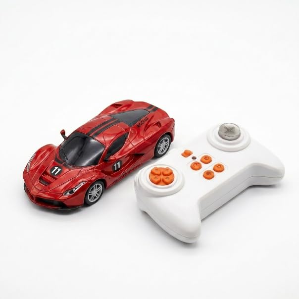 Image of Mini RC Car 1:64 Scale Remote Control Car for Kids, App Controlled Electric Racing Toy with LED Lights, Rechargeable Battery, 2.4GHz Control System, Birthday Gift for Boys & Girls (RED)