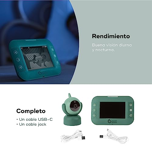 Babymoov YOO Twist Vigilabebé con Cámara Motorizada - Pantalla LCD Color de 4.3" - Visión Nocturna - Rotacion 360° - Lamparita y Nanas - Alcance 300 m - imagen 5