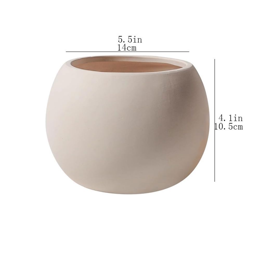 Doniczka Beżowa mała ceramiczna doniczka okrągła donica stołowa ogrodnictwo pojemnik na doniczki do dekoracji balkonów w domu i biurze Doniczki na kwiaty