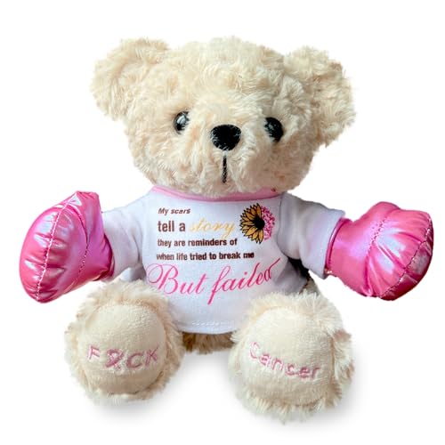 Unique Fuck Cancer Bear Pink Boxing Gloves, 8" Cancer Care
