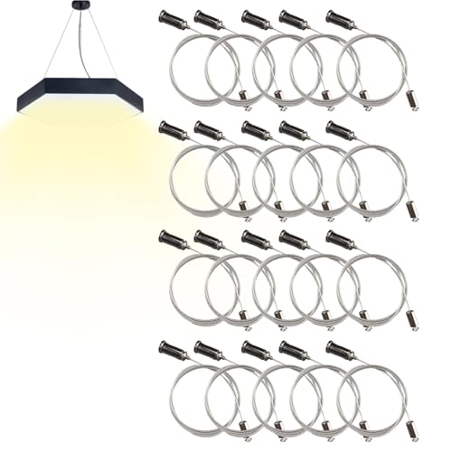 20 Pieces Hexagonal Lighting System Cable | Adjustable Fixing System for Chandeliers in Offices Restaurants Hotels Centres