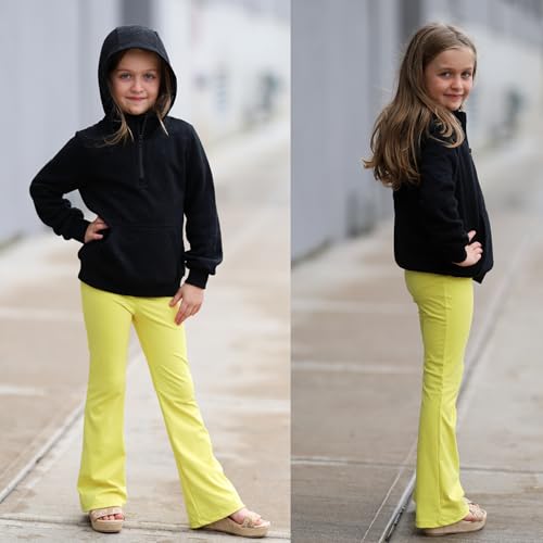 BIG ELEPHANT Legging flare para meninas, calça de ioga bootcut para crianças, calça de sino de cintu