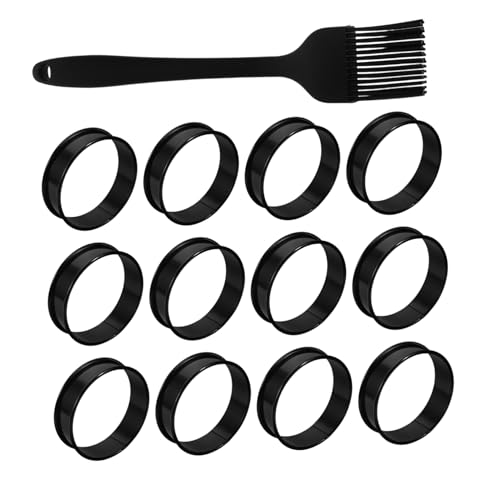 CIYODO 1 Set Non Stick Stainless Steel English Muffin Rings of Baking Molds for Pancakes Pastries More Includes Oil Brush for Easy Use and Cleanup