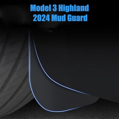 Image of Car Mud Flaps Splash Guards Fenders for Tesla Model 3 2024 Highland Mudflaps Protector Exterior Accessories 4 Pack
