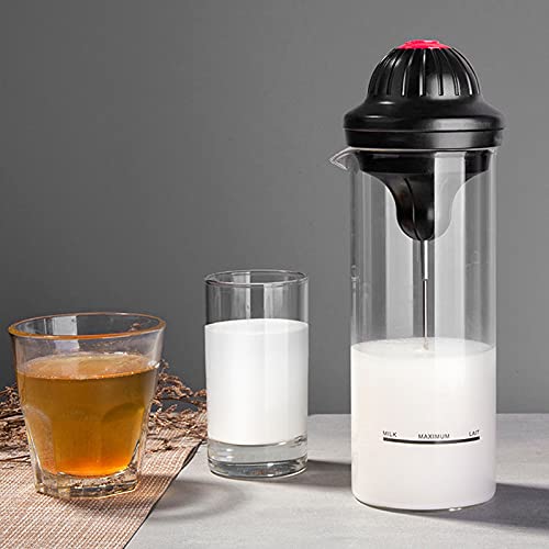 Espumador de leite, espumador de leite elétrico de alta estabilidade, vidro borossilicato fácil a al