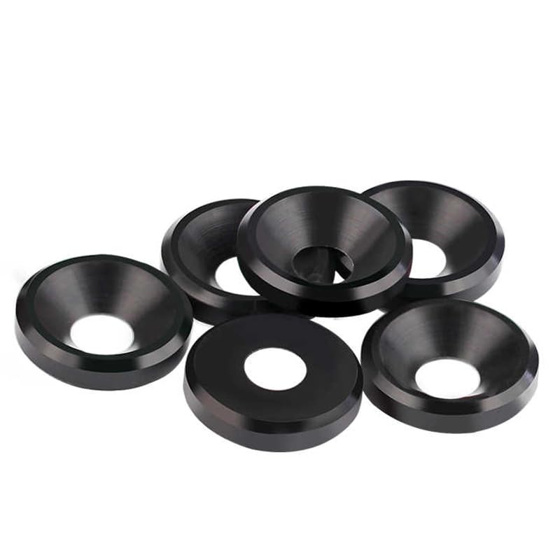 Conical Countersunk Washer 1pc Plastic Concave Hole Countersunk Gasket Insulating Thickened Black Convex Washer Piece Conical(Silver)