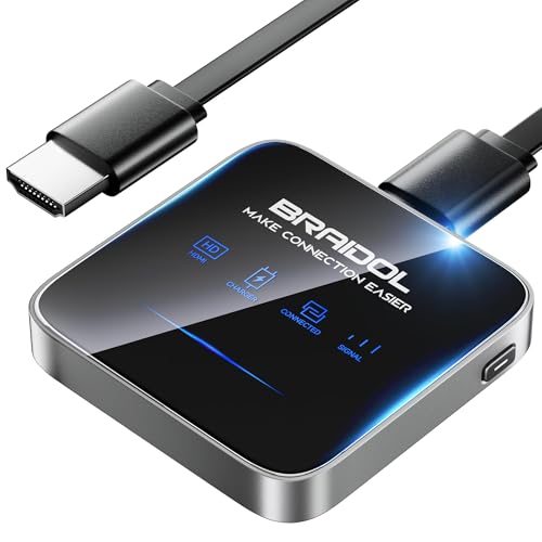 2027 Upgraded Wireless HDMI Display Dongle Adapter Transmitter Streaming Media Video/Audio/File HDMI Wireless Extender from Smartphone Laptop to HDTV/Projector/Monitor Support Airplay DLNA (Black)