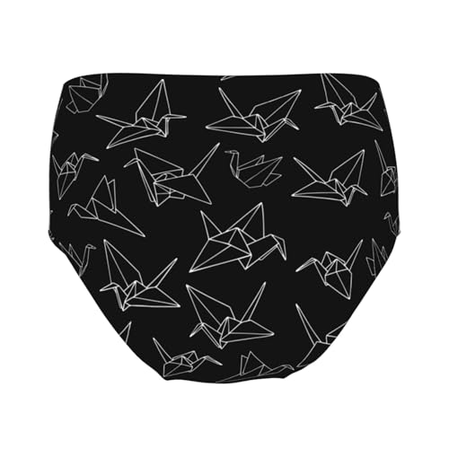 Origami Paper Crane Bird Girls' Underwear Soft Cotton Little Girls Panties Comfort Briefs2