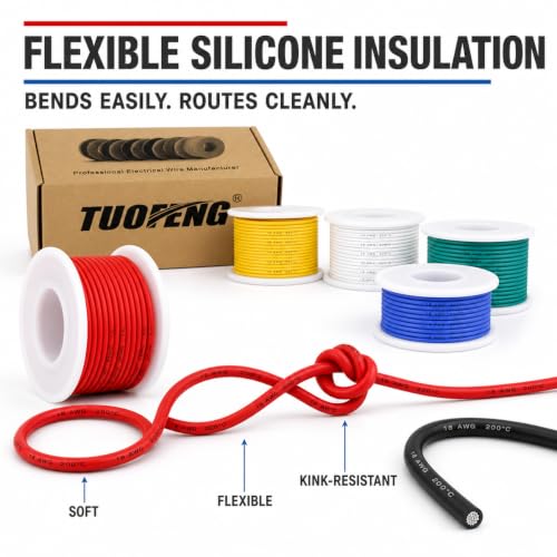 TUOFENG 18 AWG Stranded Wire, 6 Colors, 13.2 ft Each, Tinned Copper - Image 5