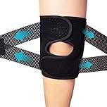 Knee Cross Support Brace - with Patella Gel Pad and Side Stabilizer Lightweight Breathable Mesh Fabric Adjustable Elasticity for Workout Sports and Arthritis (Large)