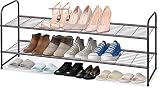 KEETDY 2-Tier Long Shoe Rack for Closet Entryway Shoe Organizer for 18 Pairs Sneakers, Metal Stackab