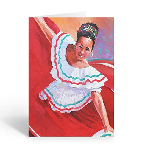 Image of Stonehouse Collection | Chinelos Dancer 10 Mexico Note Cards | Mexico | USA Made | Set of 10 Mexico Thank You, Blank Note Card (Chinelo Dancer)
