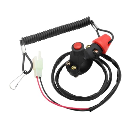 Kill switch avec cordon compatible moto et ATV - Interrupteur de sécurité universel noir
