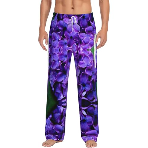 Pantalon de détente homme violet à fleurs idéal pour vos weekends cocooning
