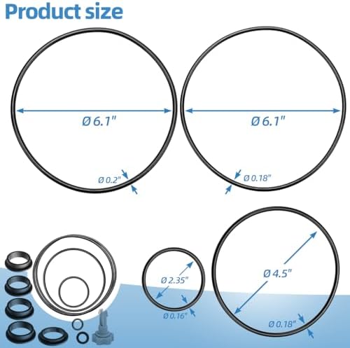 Dimakung Sand Filter Pump Seal Gasket Parts, Replacement Repair Set Compatible with Intex Sand Filter Pumps, Air Release Valve & O-Rings (Black)