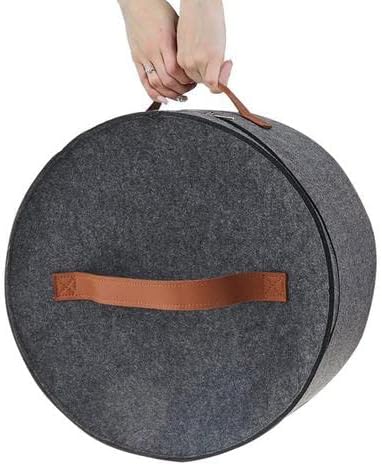 Hat Storage Box, Foldable Hat Box With Lid, Pop-Up Hat Storage Bag, Large Travel Hat Box With Handle, Round Hat Organizer With Clear Window, Closet Organizer For Women And Men, Felt Toy Storage Bin