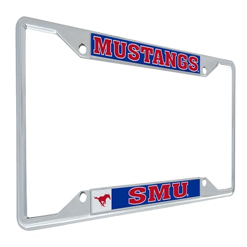 Desert Cactus Southern Methodist University SMU Mustangs Car Accessories Metal License Plate Frame and Tag Holder for Front or Rear of Car (Mascot)