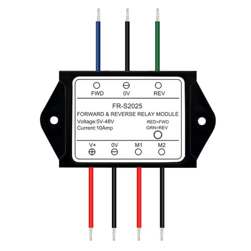 Gmefu 5-48V 10A DPDT Forward Reverse Relay Module, Momentary/Latching Switch Controlled Reversible DC Motor Controller for Linear Actuator, Snow Plow, Winch, Electric Lift, Industrial Automation