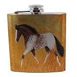 Sunshine Cases Bay Blanket Appaloosa Afternoon Gold Horse Art by Denise Every Stainless Steel Liquor Pocket Hip Flask
